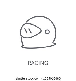 Racing linear icon. Modern outline Racing logo concept on white background from Entertainment and Arcade collection. Suitable for use on web apps, mobile apps and print media.