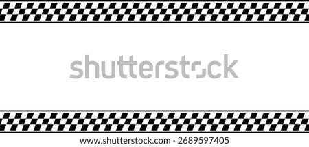 Racing lines like a flag checkered pattern. Automobile black and white border for the start and finish. Background template with textured winner stripes.