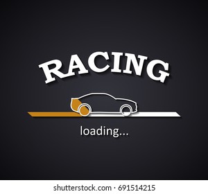 Racing is loading background template with racing car