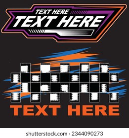 racing logo isolated in black background for business elements, screen printing, digital printing,DGT,DFT and poster.	
