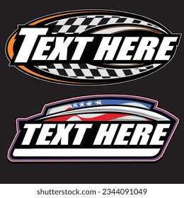 racing logo isolated in black background for business elements, screen printing, digital printing,DGT,DFT and poster.	
