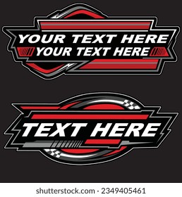 racing logo isolated in black background for business elements, screen printing, digital printing,DGT,DFT and poster.	
