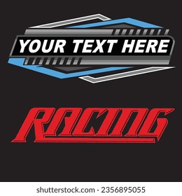 logotipo de carreras aislado en fondo negro para elementos de negocio, impresión de pantalla, impresión digital, DGT, DFT y afiche.	
