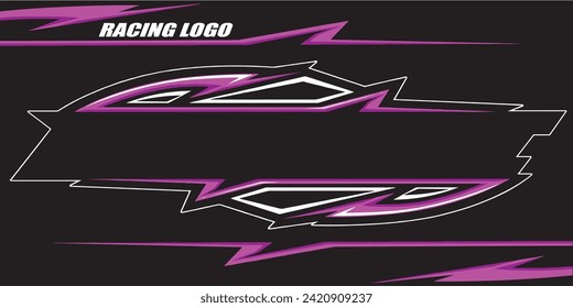 racing logo isolated in black background for business elements, screen printing, digital printing,DGT,DFT and poster.