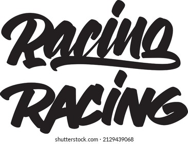 racing logo lettering vector illustration