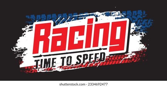 Racing logo set vector template for bammer,  t-shirt, typography, print, poster. Global swatches.