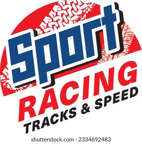 Racing logo set vector template for bammer,  t-shirt, typography, print, poster. Global swatches.