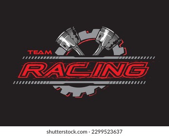 Racing logo Shatter and destruction effect. Vector illustration