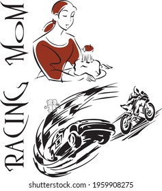 Racing Mother's Calligraphy t shirt design 