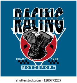RACING MOTO SPORT typography design,vector illustration