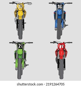 Racing Motocross Vector Art, Motorcycle Illustration