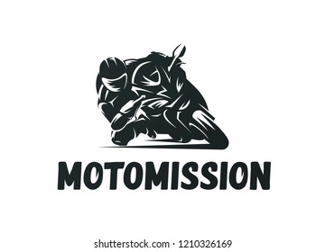 Racing Motorcycle Logo On White Background Stock Vector (Royalty Free ...