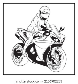 Racing-Motorrad auf weißem Hintergrund. Superbike-Vektorgrafik