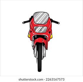 racing motorcycle in vector art style