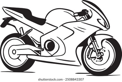 Racing Motorcycle Vector features dynamic, sleek illustrations perfect for sports-themed designs, posters, and apparel. Ideal for capturing the speed and thrill of motorcycle racing in any project.
