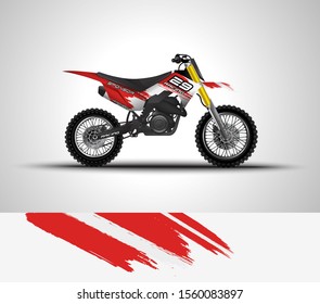 Racing motorcycle wrap decal and vinyl sticker design. Concept graphic abstract background for wrapping vehicles, motorsports, Sportbikes, motocross, supermoto and livery. Vector illustration. Austria