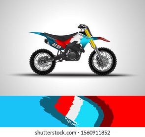 Racing motorcycle wrap decal and vinyl sticker design. Concept graphic abstract background for wrapping vehicles, motorsports, Sportbikes, motocross, supermoto and livery. Vector illustration. France