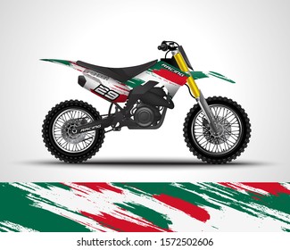 Racing motorcycle wrap decal and vinyl sticker design. Concept graphic abstract background for wrapping vehicles, motorsports, Sportbikes, motocross, supermoto and livery. Vector illustration. Mexico