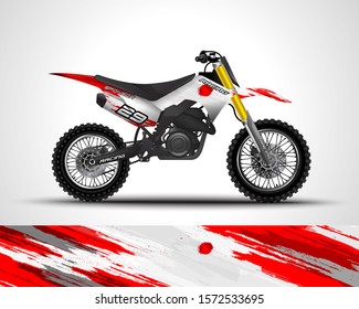 Racing motorcycle wrap decal and vinyl sticker design. Concept graphic abstract background for wrapping vehicles, motorsports, Sportbikes, motocross, supermoto and livery. Vector illustration. Japan