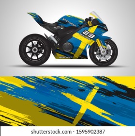 Racing motorcycle wrap decal and vinyl sticker design. Concept graphic abstract background for wrapping vehicles Vector illustration.