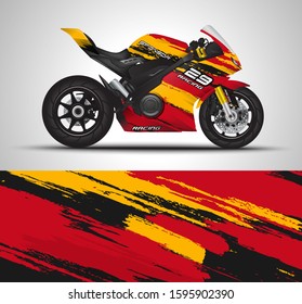 Racing motorcycle wrap decal and vinyl sticker design. Concept graphic abstract background for wrapping vehicles Vector illustration.