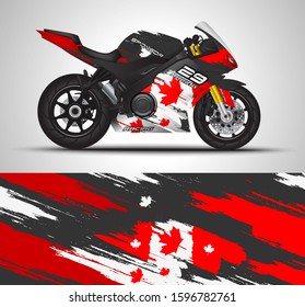 Racing motorcycle wrap decal and vinyl sticker design. Concept graphic abstract background for wrapping vehicles, motorsports, Sportbikes, motocross, supermoto and livery. Vector illustration.