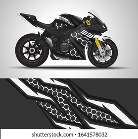 Racing motorcycle wrap decal and vinyl sticker design.  Vector illustration.