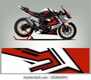 Racing motorcycle wrap design. ready print concept for vinyl wrap and motorcycle decal - Vector