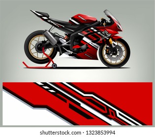 Racing motorcycle wrap design. ready print concept for vinyl wrap and motorcycle decal - Vector
