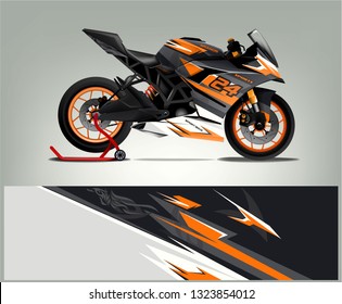 Racing motorcycle wrap design. ready print concept for vinyl wrap and motorcycle decal - Vector