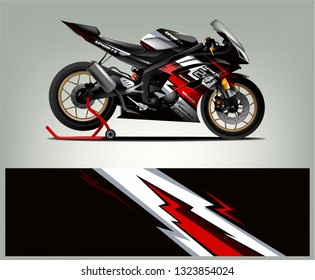 Racing motorcycle wrap design. ready print concept for vinyl wrap and motorcycle decal - Vector
