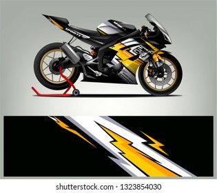 Racing motorcycle wrap design. ready print concept for vinyl wrap and motorcycle decal - Vector