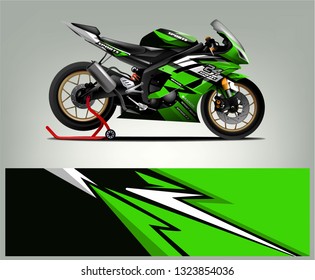 Racing motorcycle wrap design. ready print concept for vinyl wrap and motorcycle decal - Vector