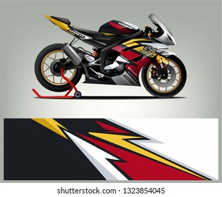 Racing motorcycle wrap design. ready print concept for vinyl wrap and motorcycle decal - Vector