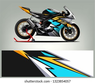 Racing motorcycle wrap design. ready print concept for vinyl wrap and motorcycle decal - Vector