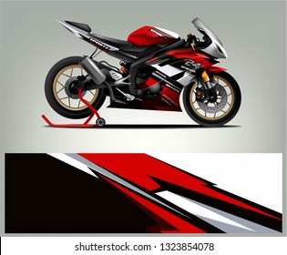 Racing motorcycle wrap design. ready print concept for vinyl wrap and motorcycle decal - Vector