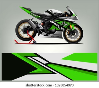 Racing motorcycle wrap design. ready print concept for vinyl wrap and motorcycle decal - Vector