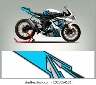 Racing motorcycle wrap design. ready print concept for vinyl wrap and motorcycle decal - Vector