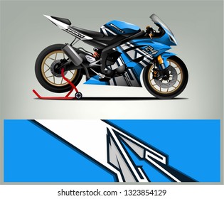 Racing motorcycle wrap design. ready print concept for vinyl wrap and motorcycle decal - Vector