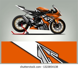 Racing motorcycle wrap design. ready print concept for vinyl wrap and motorcycle decal - Vector