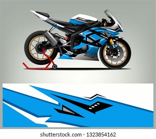 Racing motorcycle wrap design. ready print concept for vinyl wrap and motorcycle decal - Vector