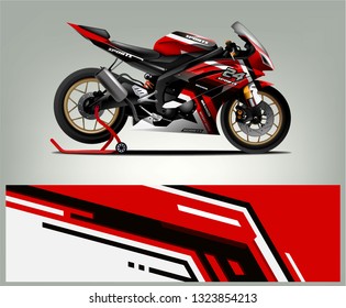 Racing motorcycle wrap design. ready print concept for vinyl wrap and motorcycle decal - Vector