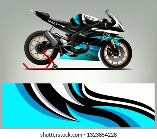 Racing motorcycle wrap design. ready print concept for vinyl wrap and motorcycle decal - Vector