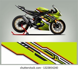 Racing motorcycle wrap design. ready print concept for vinyl wrap and motorcycle decal - Vector