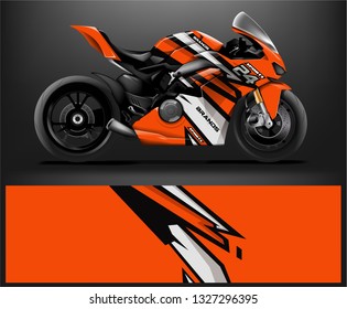 Racing motorcycle wrap design. ready print concept for vinyl wrap and motorcycle decal - Vector - Vector