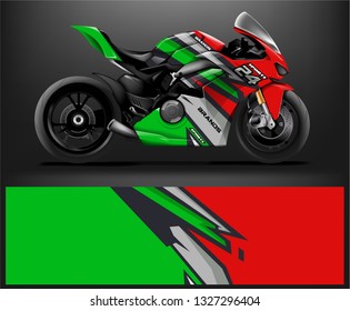 Racing motorcycle wrap design. ready print concept for vinyl wrap and motorcycle decal - Vector - Vector