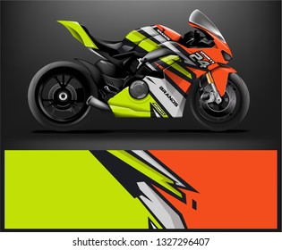 Racing motorcycle wrap design. ready print concept for vinyl wrap and motorcycle decal - Vector - Vector