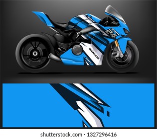 Racing motorcycle wrap design. ready print concept for vinyl wrap and motorcycle decal - Vector - Vector