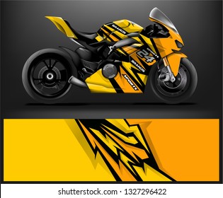 Racing motorcycle wrap design. ready print concept for vinyl wrap and motorcycle decal - Vector - Vector