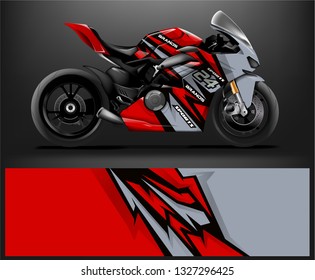Racing motorcycle wrap design. ready print concept for vinyl wrap and motorcycle decal - Vector - Vector